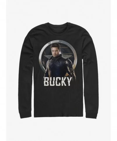 Pre-sale Discount Marvel The Falcon And The Winter Soldier Soldiers Arm Bucky Long-Sleeve T-Shirt $8.69 T-Shirts