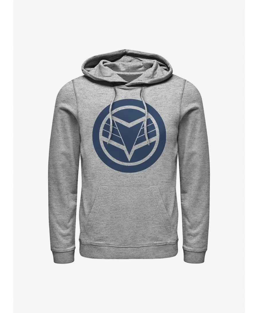 Seasonal Sale Marvel The Falcon And The Winter Soldier Blue Shield Hoodie $14.37 Hoodies