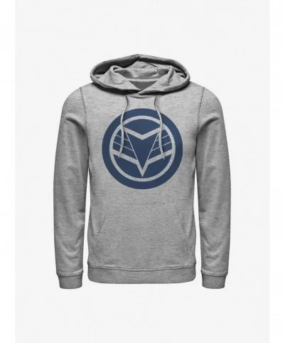 Seasonal Sale Marvel The Falcon And The Winter Soldier Blue Shield Hoodie $14.37 Hoodies