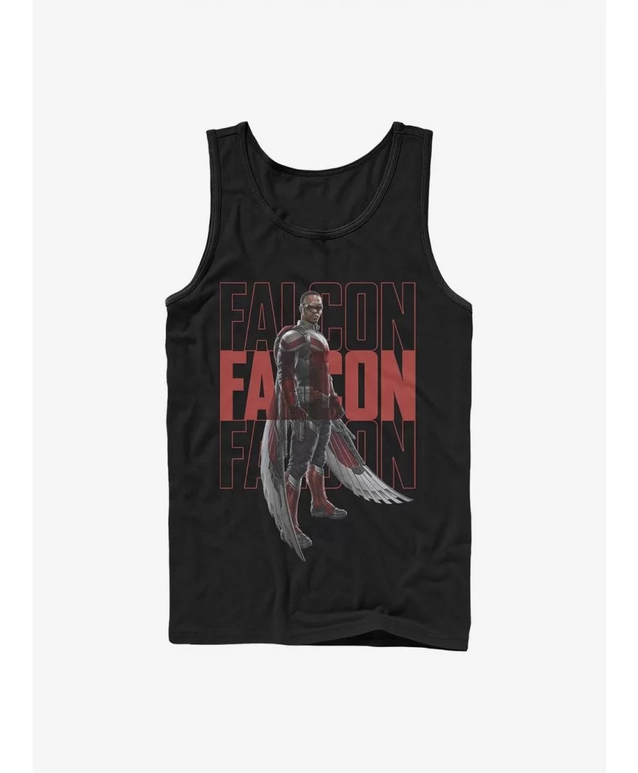 Absolute Discount Marvel The Falcon And The Winter Soldier Falcon Repeating Name Tank $8.57 Tanks