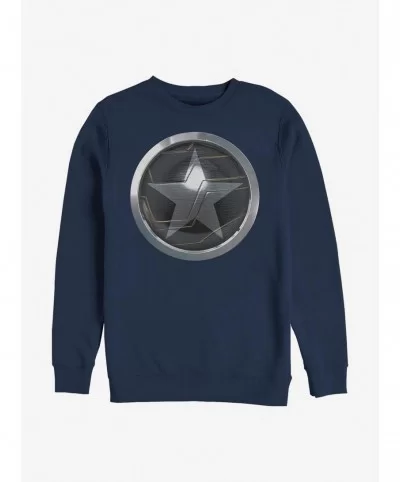 Cheap Sale Marvel The Falcon And The Winter Soldier Logo Crew Sweatshirt $12.99 Sweatshirts