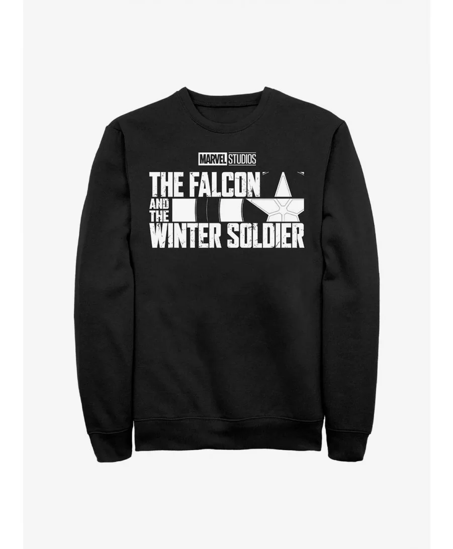 Crazy Deals Marvel The Falcon And The Winter Soldier Logo Crew Sweatshirt $14.76 Sweatshirts