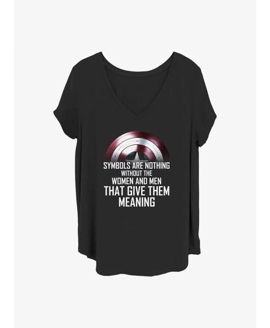 Discount Sale Marvel The Falcon and the Winter Soldier Shield Practice Girls T-Shirt Plus Size $8.32 T-Shirts