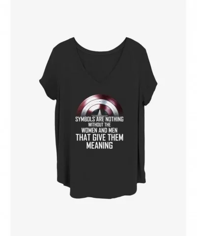 Discount Sale Marvel The Falcon and the Winter Soldier Shield Practice Girls T-Shirt Plus Size $8.32 T-Shirts