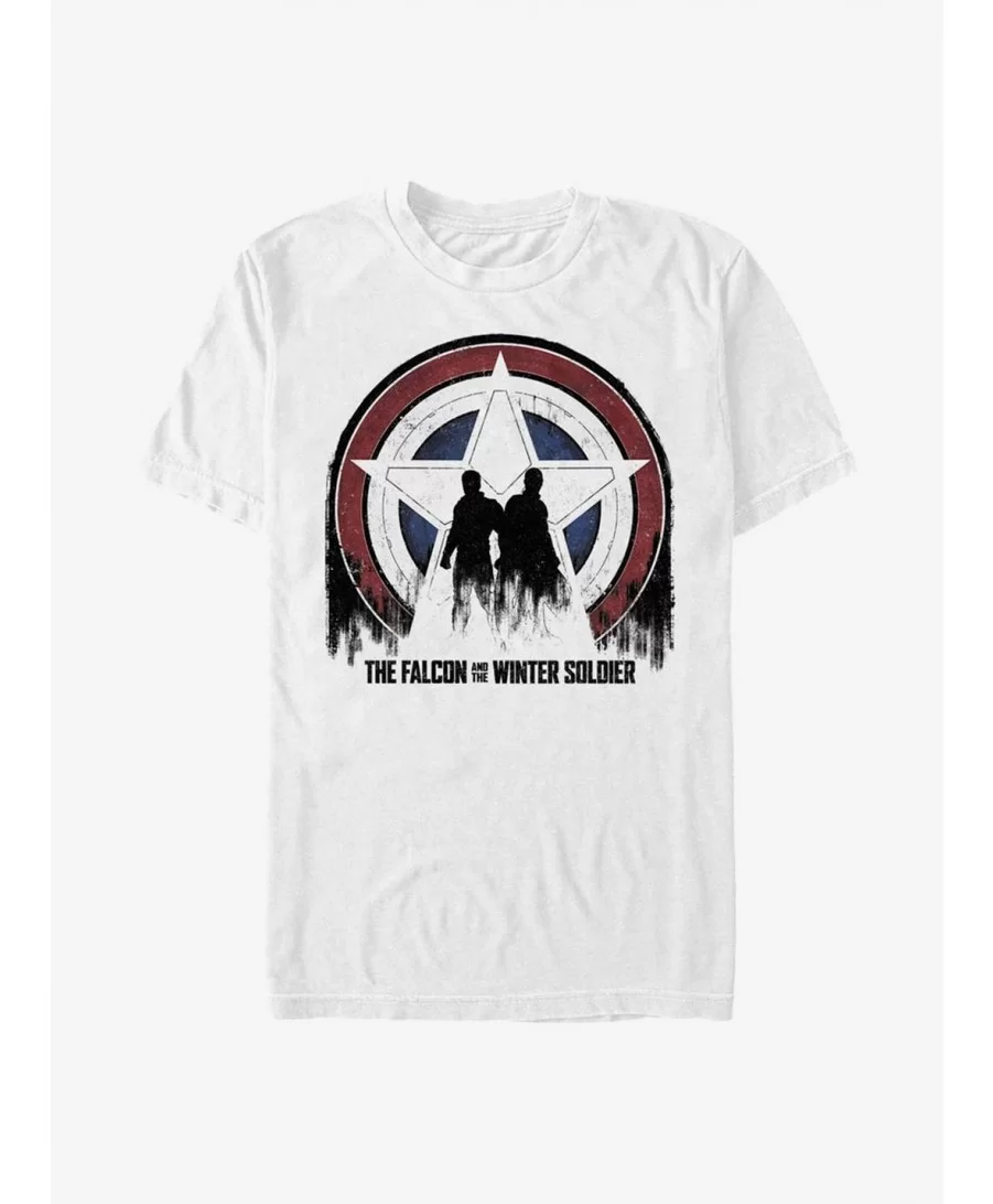 Wholesale Marvel The Falcon And The Winter Soldier Silhouette Shield T-Shirt $7.45 T-Shirts