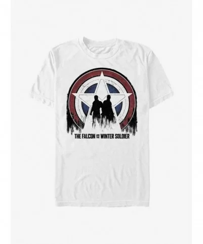 Wholesale Marvel The Falcon And The Winter Soldier Silhouette Shield T-Shirt $7.45 T-Shirts