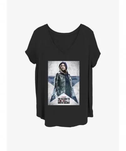 Exclusive Marvel The Falcon and the Winter Soldier Carter Poster Girls T-Shirt Plus Size $6.94 T-Shirts