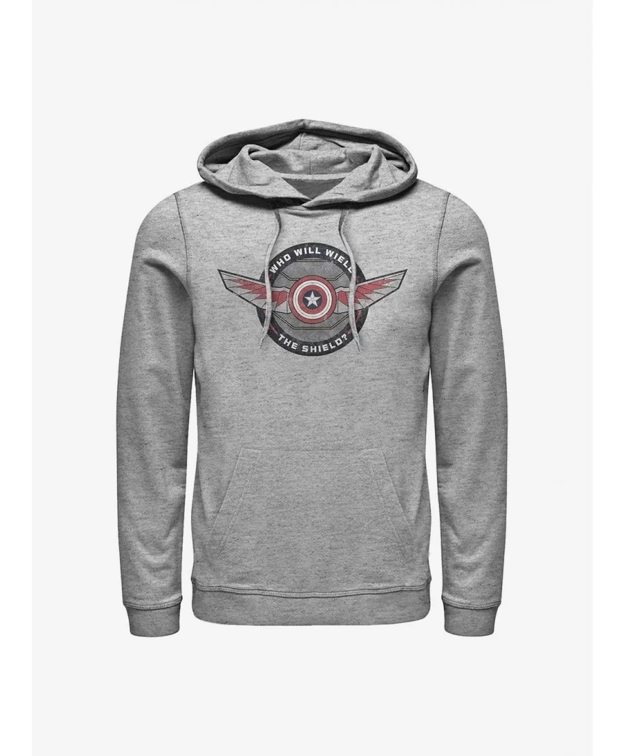 Absolute Discount Marvel The Falcon And The Winter Soldier Wield Shield Hoodie $15.45 Hoodies