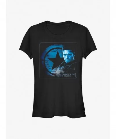 Absolute Discount Marvel The Falcon And The Winter Soldier Barnes Shield Girls T-Shirt $5.50 T-Shirts