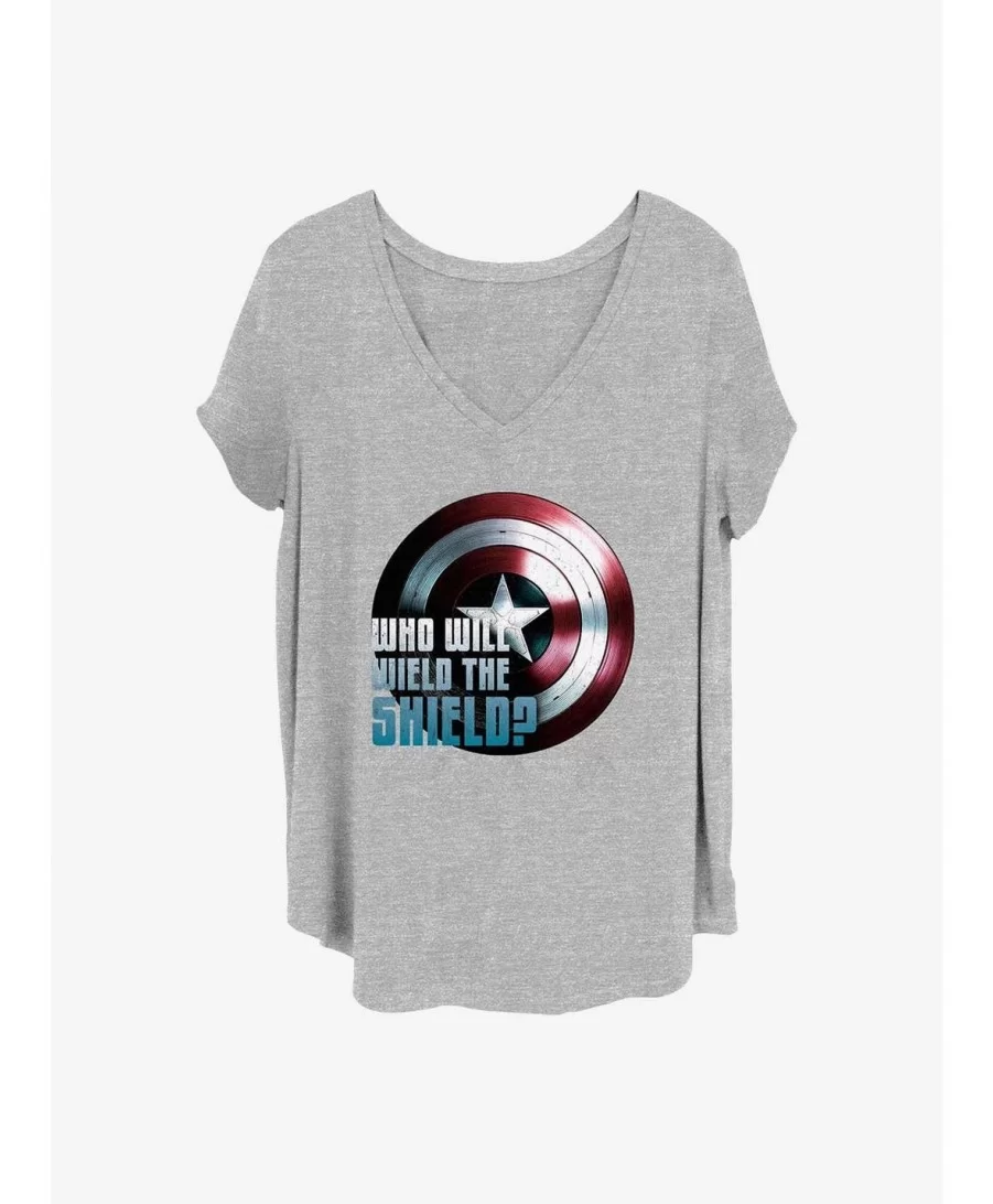 Limited-time Offer Marvel The Falcon and the Winter Soldier Wielding The Shield Girls T-Shirt Plus Size $11.56 T-Shirts