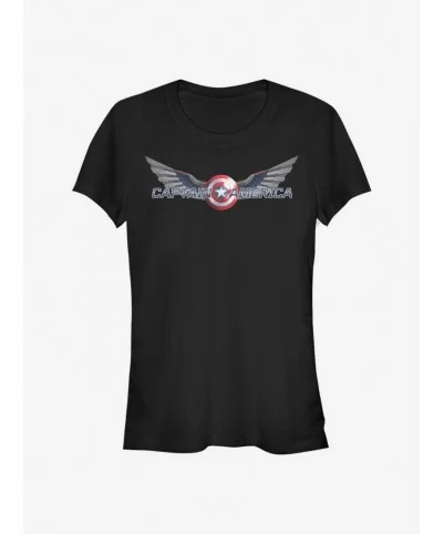 Flash Sale Marvel The Falcon And The Winter Soldier Captain America Falcon Logo Girls T-Shirt $5.02 T-Shirts