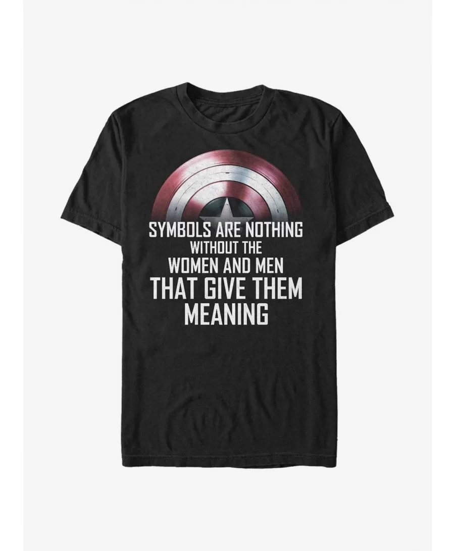 Limited-time Offer Marvel The Falcon And The Winter Soldier Symbols T-Shirt $4.81 T-Shirts