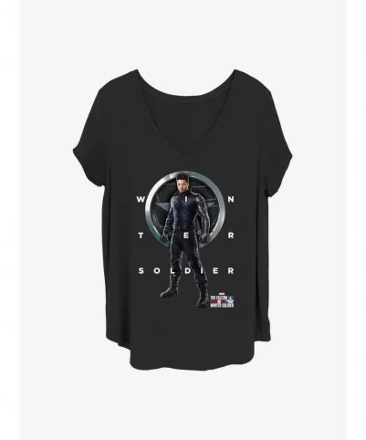 Clearance Marvel The Falcon and the Winter Soldier Grid Text Girls T-Shirt Plus Size $10.40 T-Shirts