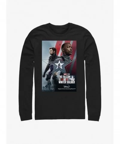 Big Sale Marvel The Falcon And The Winter Soldier Poster Long-Sleeve T-Shirt $11.84 T-Shirts