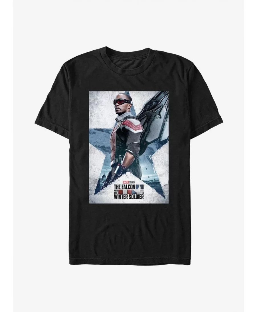 Sale Item Marvel The Falcon And The Winter Soldier Falcon Poster T-Shirt $7.14 T-Shirts