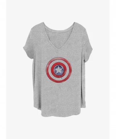 Hot Selling Marvel The Falcon and the Winter Soldier Paint Shield Girls T-Shirt Plus Size $7.86 T-Shirts