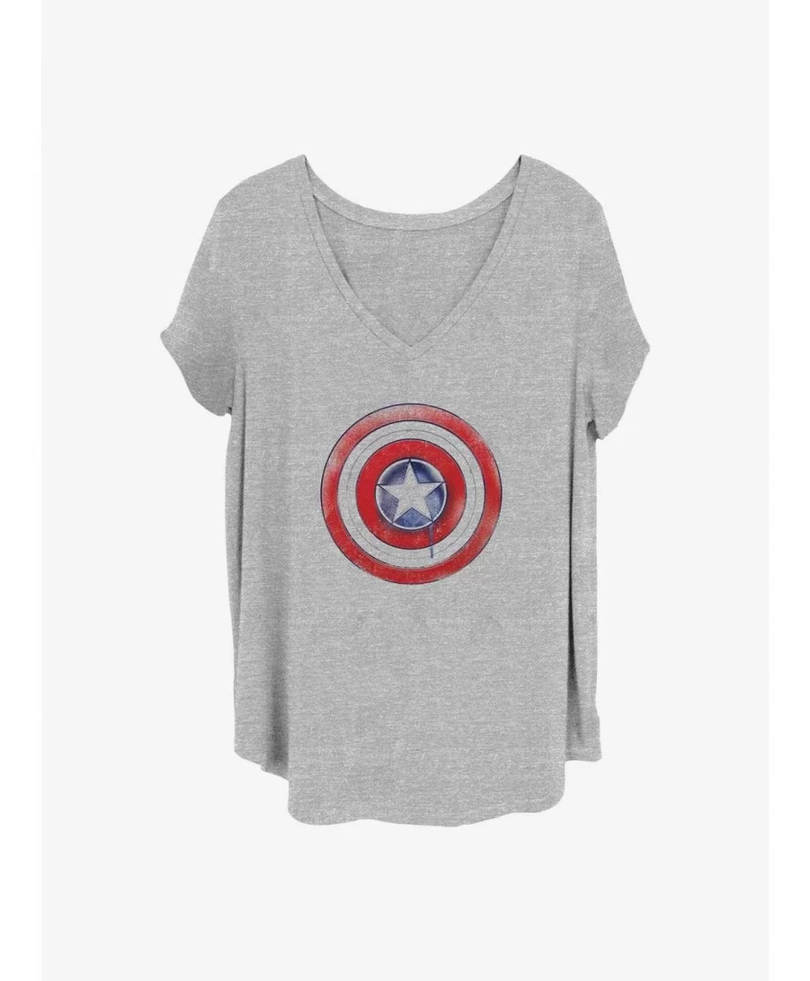 Hot Selling Marvel The Falcon and the Winter Soldier Paint Shield Girls T-Shirt Plus Size $7.86 T-Shirts