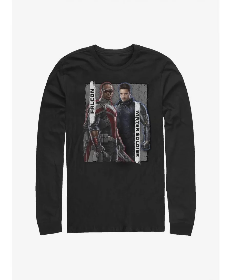 Cheap Sale Marvel The Falcon And The Winter Soldier Falcon And Winter Soldier Long-Sleeve T-Shirt $11.05 T-Shirts