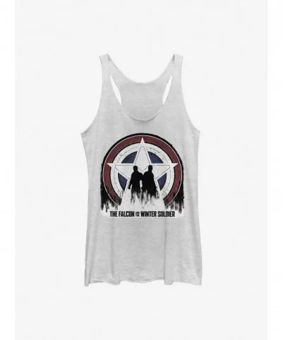 Special Marvel The Falcon And The Winter Soldier Silhouette Shield Girls Tank $7.25 Tanks