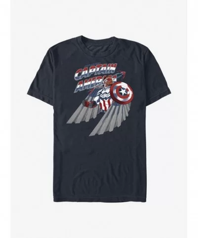 Limited-time Offer Marvel The Falcon And The Winter Soldier Captain America Falcon Wings T-Shirt $5.59 T-Shirts