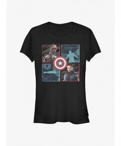 Limited Time Special Marvel The Falcon And The Winter Soldier Hero Box Up Girls T-Shirt $5.82 T-Shirts