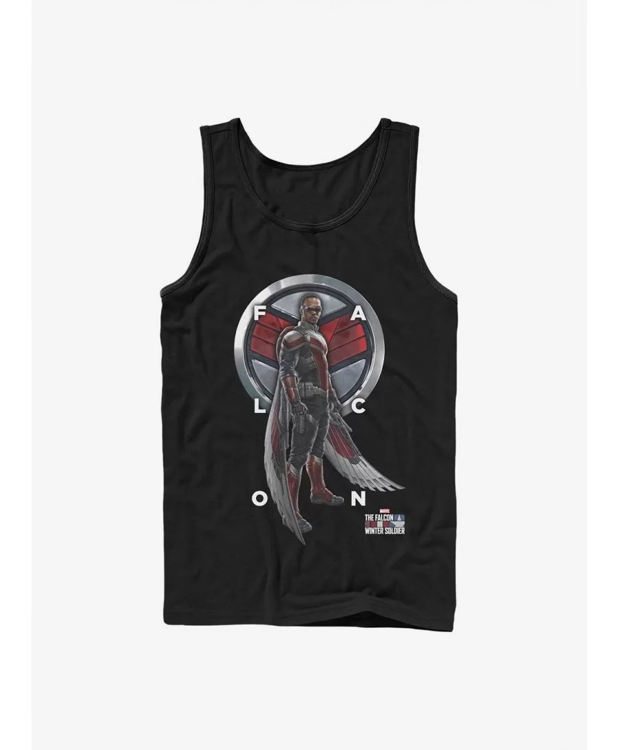 Special Marvel The Falcon And The Winter Soldier Falcon Grid Text Tank $9.16 Tanks