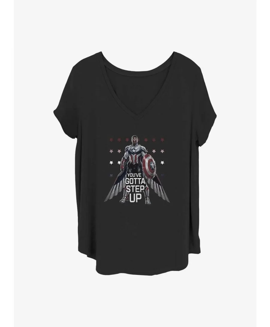 Hot Sale Marvel The Falcon and the Winter Soldier Step Up Girls T-Shirt Plus Size $9.48 T-Shirts