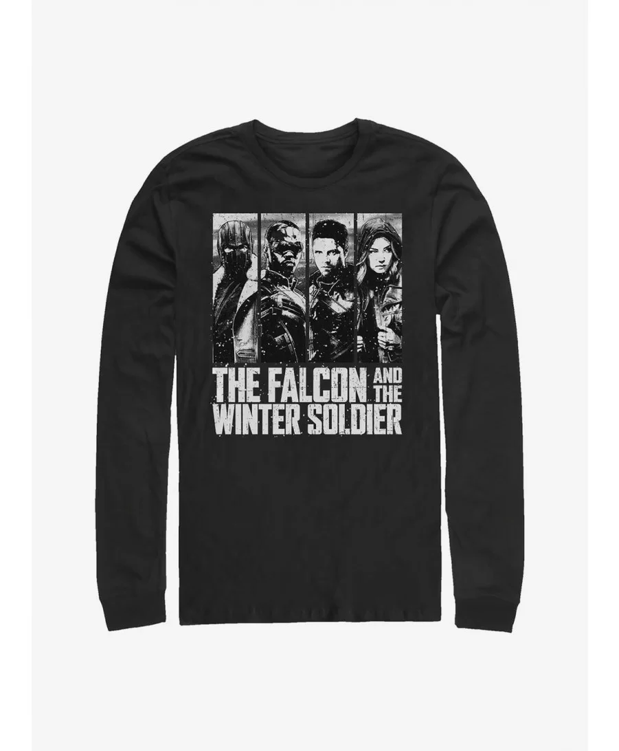 Bestselling Marvel The Falcon And The Winter Soldier Character Panel Long-Sleeve T-Shirt $9.21 T-Shirts