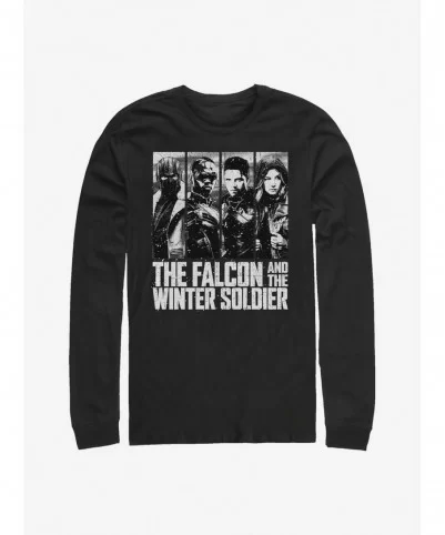 Bestselling Marvel The Falcon And The Winter Soldier Character Panel Long-Sleeve T-Shirt $9.21 T-Shirts