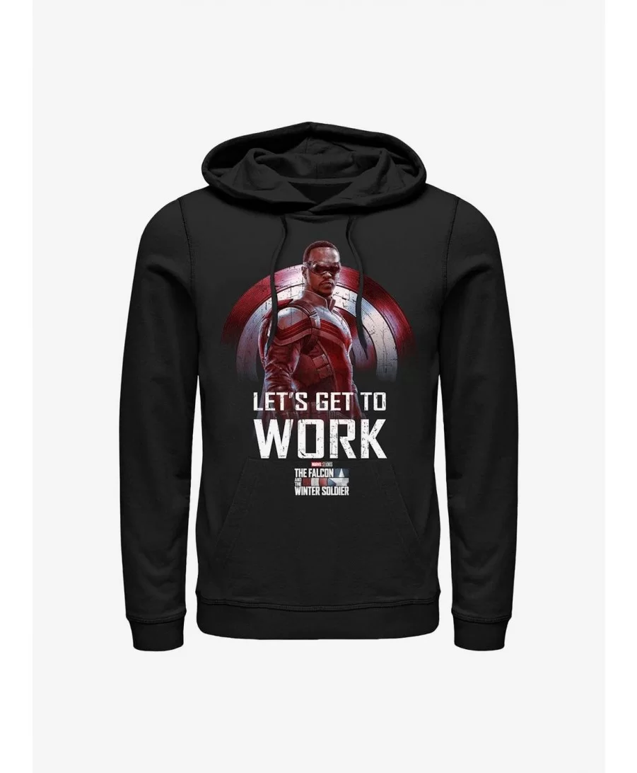 Festival Price Marvel The Falcon And The Winter Soldier Let's Get To Work Hoodie $17.24 Hoodies