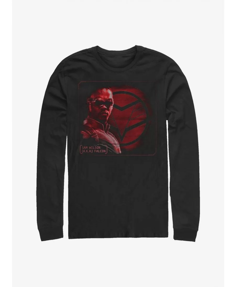 Best Deal Marvel The Falcon And The Winter Soldier Falcon Profile Long-Sleeve T-Shirt $10.00 T-Shirts