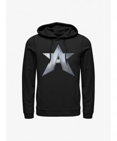 Huge Discount Marvel The Falcon And The Winter Soldier John Walker Captain Symbol Hoodie $15.09 Hoodies