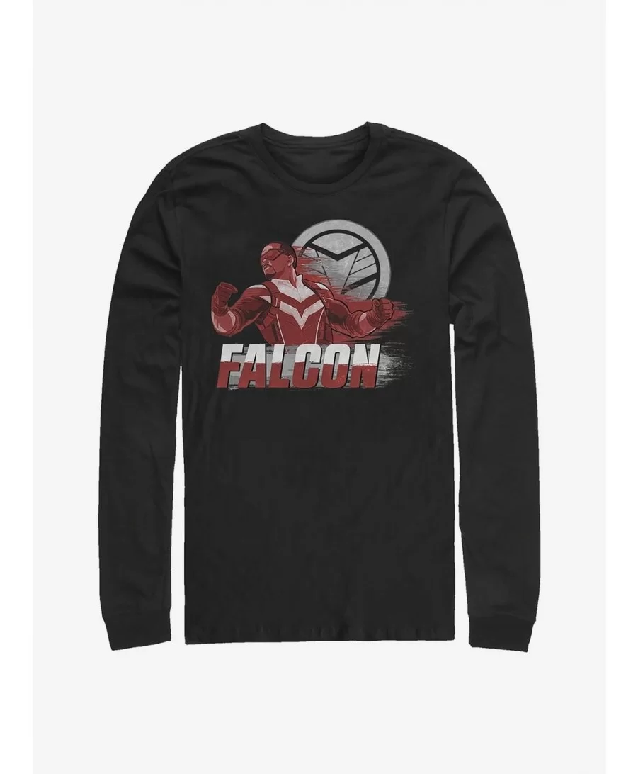 Bestselling Marvel The Falcon And The Winter Soldier Falcon Speed Long-Sleeve T-Shirt $8.16 T-Shirts