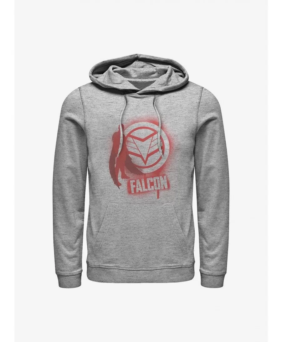 Discount Marvel The Falcon And The Winter Soldier Falcon Spray Paint Hoodie $17.96 Hoodies