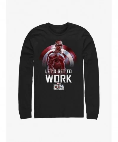 Limited-time Offer Marvel The Falcon And The Winter Soldier Let's Get To Work Long-Sleeve T-Shirt $12.63 T-Shirts