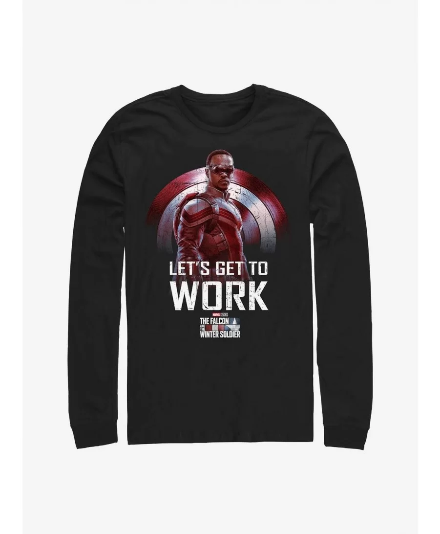 Limited-time Offer Marvel The Falcon And The Winter Soldier Let's Get To Work Long-Sleeve T-Shirt $12.63 T-Shirts