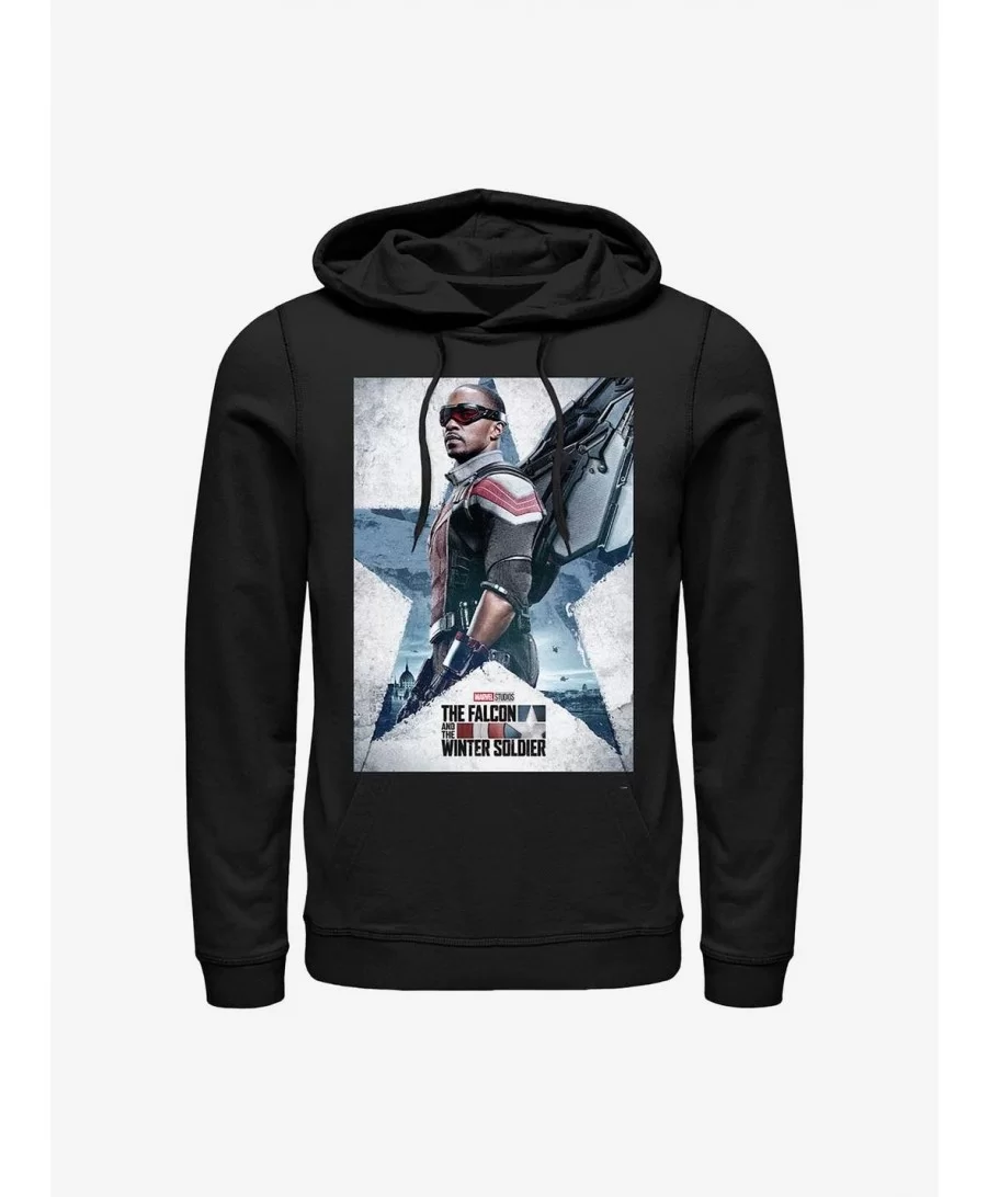 Limited-time Offer Marvel The Falcon And The Winter Soldier Falcon Poster Hoodie $17.60 Hoodies