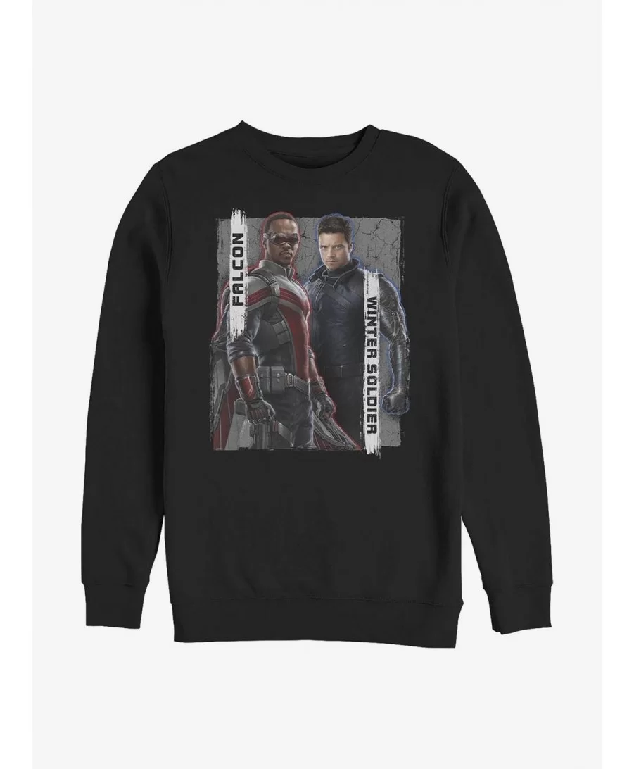 Limited-time Offer Marvel The Falcon And The Winter Soldier Falcon And Winter Soldier Crew Sweatshirt $14.76 Sweatshirts